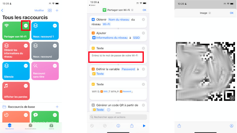Comment générer code qr réseau wifi iPhone