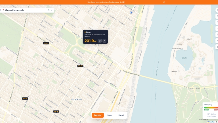 Metsdugaz.com récupère les données officielles pour les présenter de façon très conviviale et sans publicité.