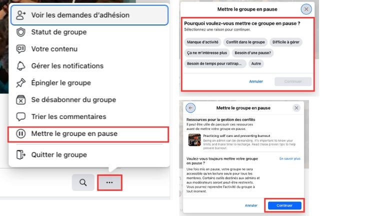 Étapes pour mettre un groupe Facebook en pause sur un ordinateur Étapes pour mettre un groupe Facebook en pause sur un ordinateur