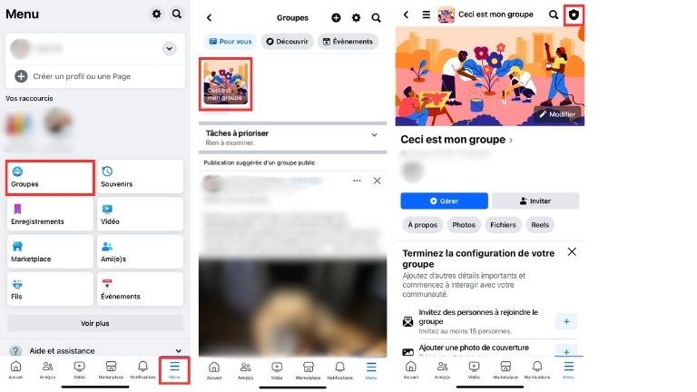 Étapes pour supprimer un groupe Facebook à partir de l'application sur iPhone, iPad ou avec un téléphone ou tablette Android Étapes pour supprimer un groupe Facebook à partir de l'application sur iPhone, iPad ou avec un téléphone ou tablette Android