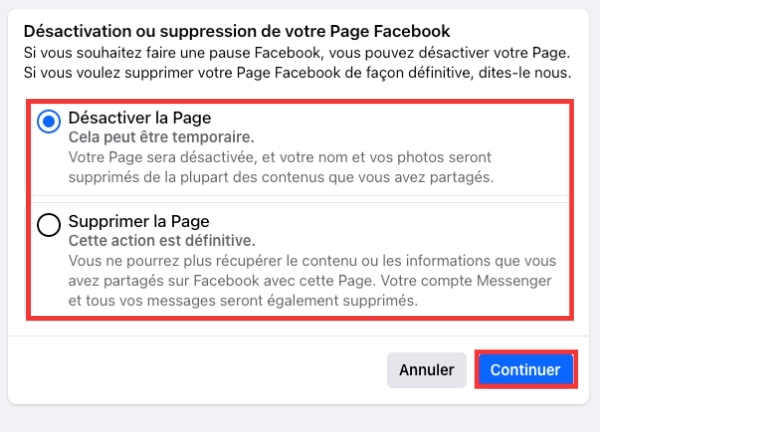Étapes pour supprimer une Page Facebook à partir d'un ordi ou de l'application sur iPhone, iPad ou avec un téléphone ou tablette Android Étapes pour supprimer une Page Facebook à partir d'un ordi ou de l'application sur iPhone, iPad ou avec un téléphone ou tablette Android