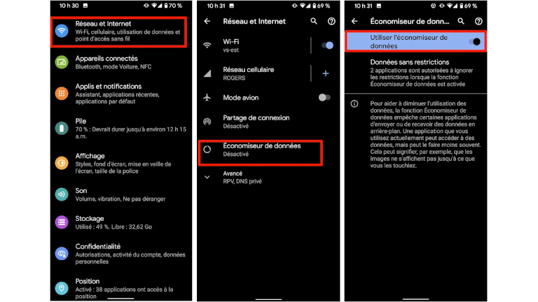 Voici comment activer l’économiseur de données sur Android.