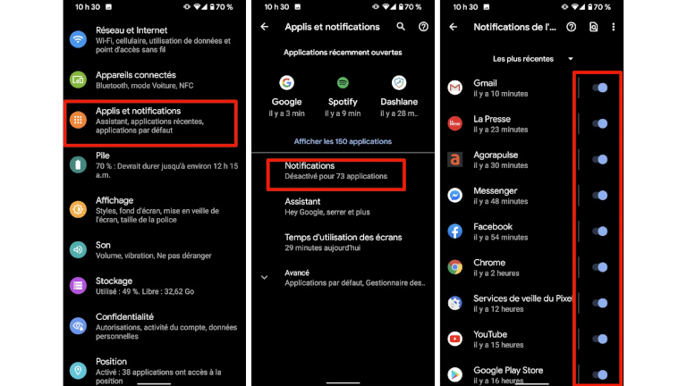 Voici comment désactiver les notifications des applications sur Android.