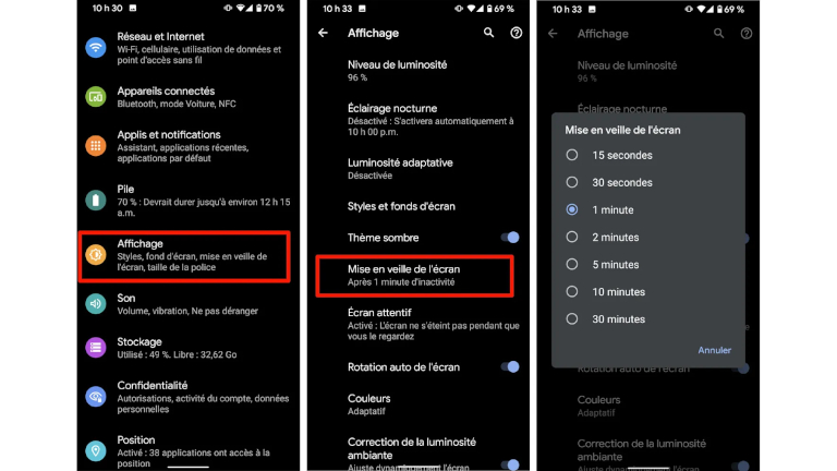Voici comment activer la fonction mise en veille de l’écran sur Android.